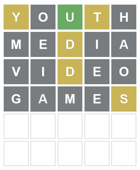 word puzzle game Wordle with guesses youth, media, video, and games